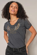 Faye O-Ss Tee  |  Salute Navy
