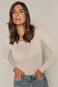 Elaine O-Ls Seamless Tee  |  Ecru