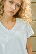 Sienna V-Ss Tee  |  Ecru