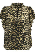 Leo Ss Frill Top 35705 | Khaki