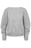 Dengi Open Back Sweat 37046 | Grey Melange