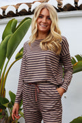Alma Ls Top | Brown Stripe