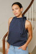 Veda Double Stripe Top | Navy