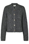 Taura Fluffy Knit Cardigan | Antracit