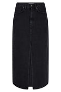 Vika Slit Denim Skirt | Black