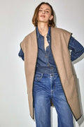 Yanna Waistcoat 204443 | Taupe Gray Melange Black
