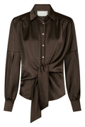 Naja Satin Shirt | Dark Brown
