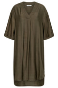 Caryn Pleat Tunic Dress | Army