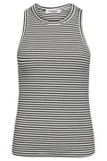 Saracc Stripe Rib Top | White black