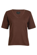 Ulla Ss Vneck Tshirt | Dark Brown
