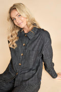 Box Shirt Jacket | Black Denim