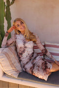 Mesh Ls Long Dress L Brown Gold Marble L Kjole Fra Liberté | Brown Gold Marble