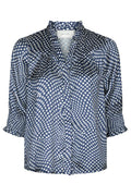 Diana Vibrant Dot Blouse | Navy
