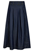 Anya Denim Pleat Skirt 34181 | Dark Denim