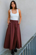 Yara Poplin Skirt | Burgundy