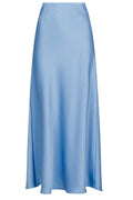 Vicky Heavy Satin Skirt | Smoke Blue