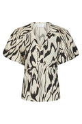Irina Graphic Zag Blouse | Off White