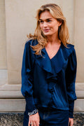 Sandie Sateen Blouse | Navy