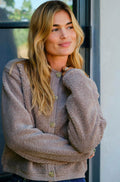 Limo Fluffy Knit Cardigan | Dark Sand