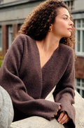 Marie Louise Knit Cardigan | Brown Melange