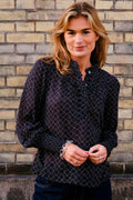Karia Illusion Blouse | Black