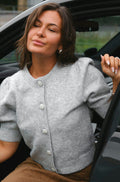 Trudy Deco Knit Cardigan | Light Grey Melange