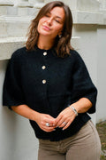 Benuta Fluffy Knit Cardigan | Black