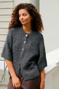 Benuta Fluffy Knit Cardigan | Antracit Melange