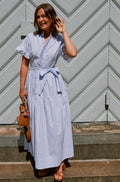 Nessie Stripe Dress | Whitelight Blue