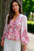 Fie Flower Print Blouse | Rose