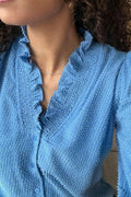 Brielle Glitter Blouse | Dusty Blue