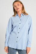 Stripy Shirt 205254 | Chambray Blue Navy Blazer