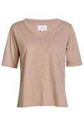 Ulla Ss Vneck Tshirt | Dark Sand