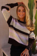 Frodine Stripe Pullover | Choco Rose Ivory Stripe
