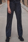 Alma Wide Pants | Black Grey Lace