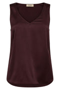 Astrid V-Neck Silk Tank Top |  Fudge