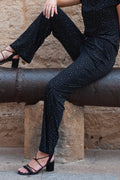 Alma Wide Pants | Black Simili