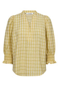 Mango Check Ss Blouse 35937 | Pastel Yellow