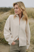 Asley Zip Knit Cardigan | Ivory