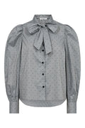 Stripe Dot Bow Shirt 35645 | Light Grey