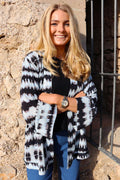 Tine Tie Dye Kimono | Black Blue Tie Dye