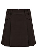 Luna Pocket Pleat Mini Skirt 34223 | Dark Brown