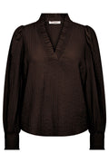 Shina V-Blouse 35922 | Dark Brown
