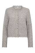 Pointelle Cardigan | Pale Grey