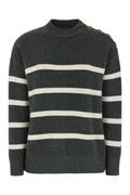 Sremerald Stripe Knit | Dark Grey Melange