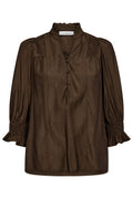 Aila Frill Ss V-Blouse 35866 | Mocca