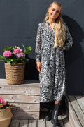 Mag Ls Vneck Dress | Grey Lurex Leo