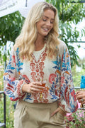 Peacock Blouse | Marsala Red