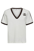 Edge Stripe V-Tee 33161 | Offwhite Mocca