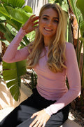 Natalia Ls Round Neck Blouse | Dusty Rose